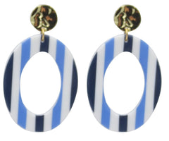 Like Jewellery - Oorbellen Ziva Stripes Blue
