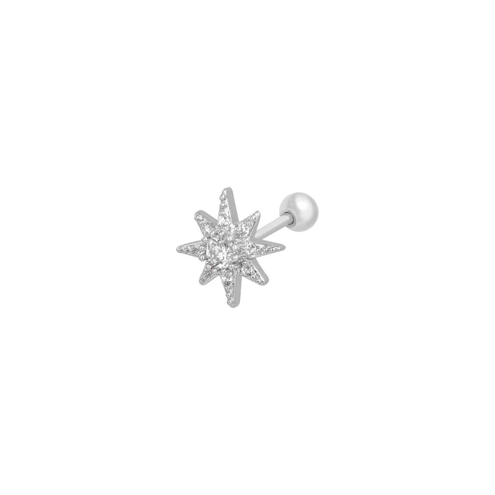 Oorbellen - Piercing Zilver Oriental Star - Luxedy