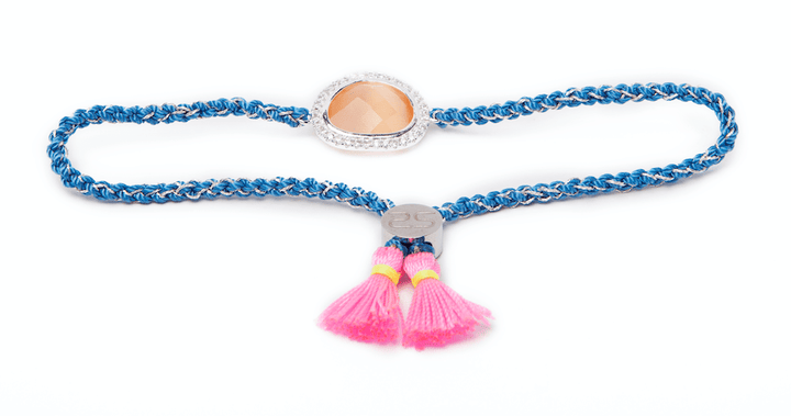 Silis - The Color Stone Blue Lagoon Meets Pink & Orange Stone - Luxedy