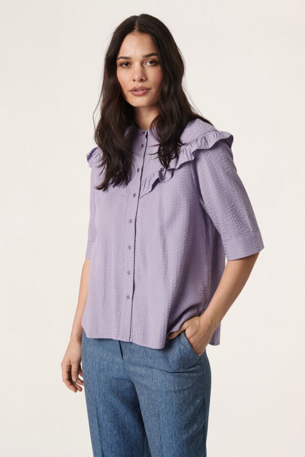 Soaked in Luxury - Blouse Aviva Lavender Gray - Luxedy