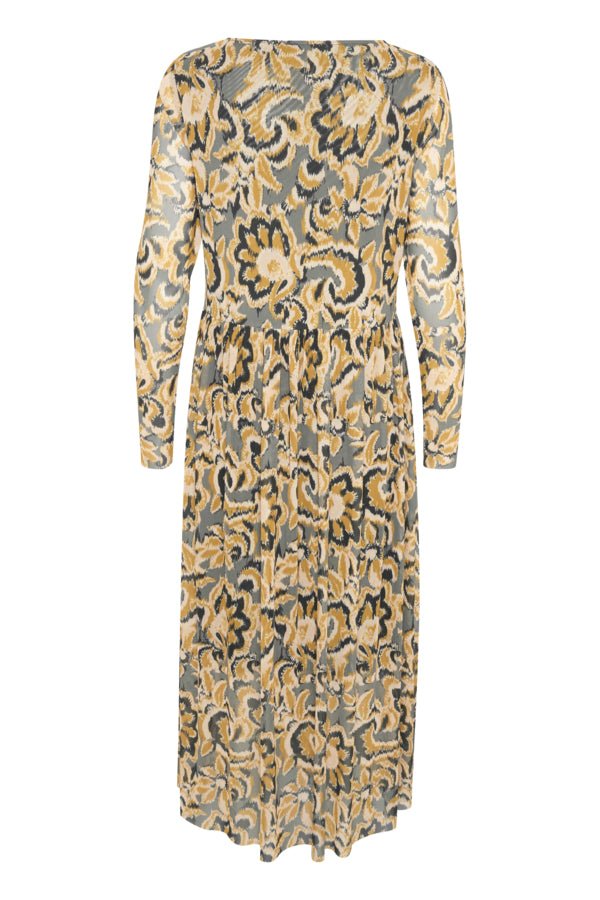 Soaked in Luxury - Jurk Almira Golden Brown Tapestry Print - Luxedy