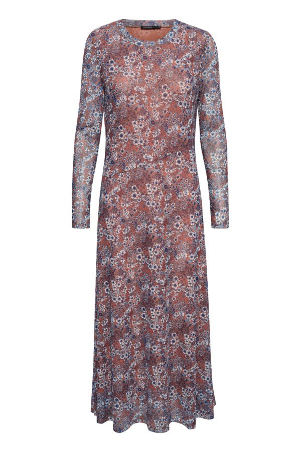 Soaked in Luxury - Jurk Briley Arine Amber Brown Flor - Luxedy