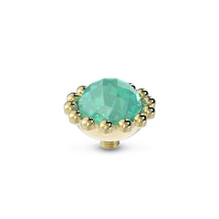 Melano - Steen Twisted Bali Facet Turquoise Goud/Zilver