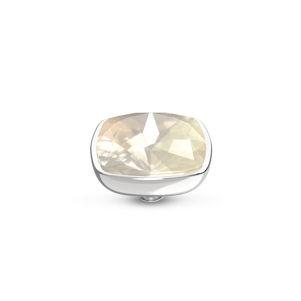 Melano - Steen Twisted Circular White Opal Goud/Zilver