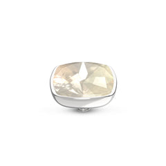 Melano - Steen Twisted Circular White Opal Goud/Zilver