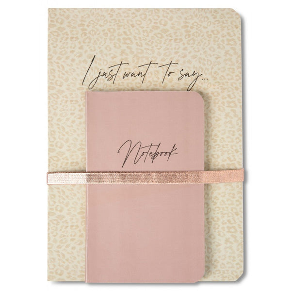 YAYA - Notitieboek I Just Want To Say (set van 2 stuks) Natural Green - Luxedy