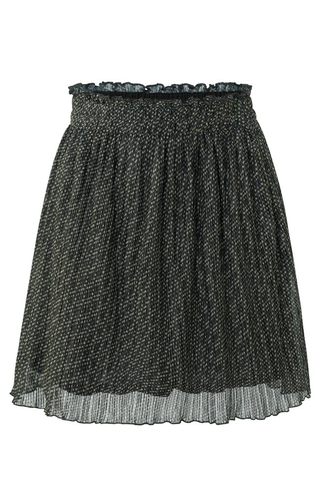 YAYA - Rok Jersey Plisse Printed Mini Phantom Dessin - Luxedy