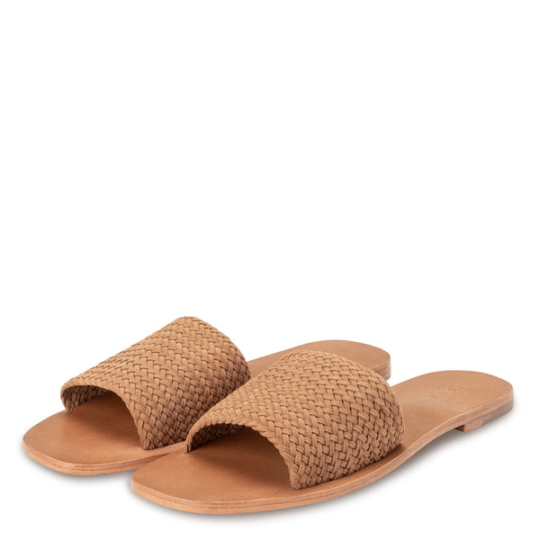 YAYA - Woven Suede Slippers Clay - Luxedy