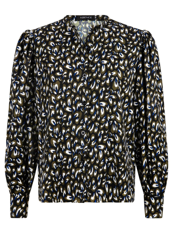 Ydence - Blouse Rose Feather Print - Luxedy