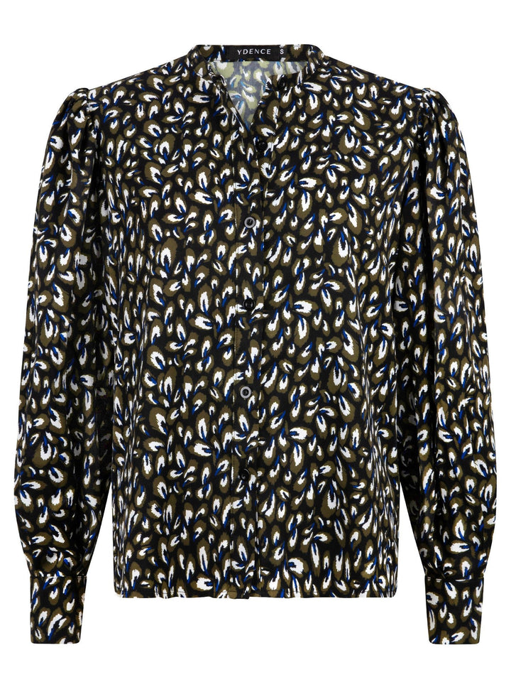 Ydence - Blouse Rose Feather Print - Luxedy